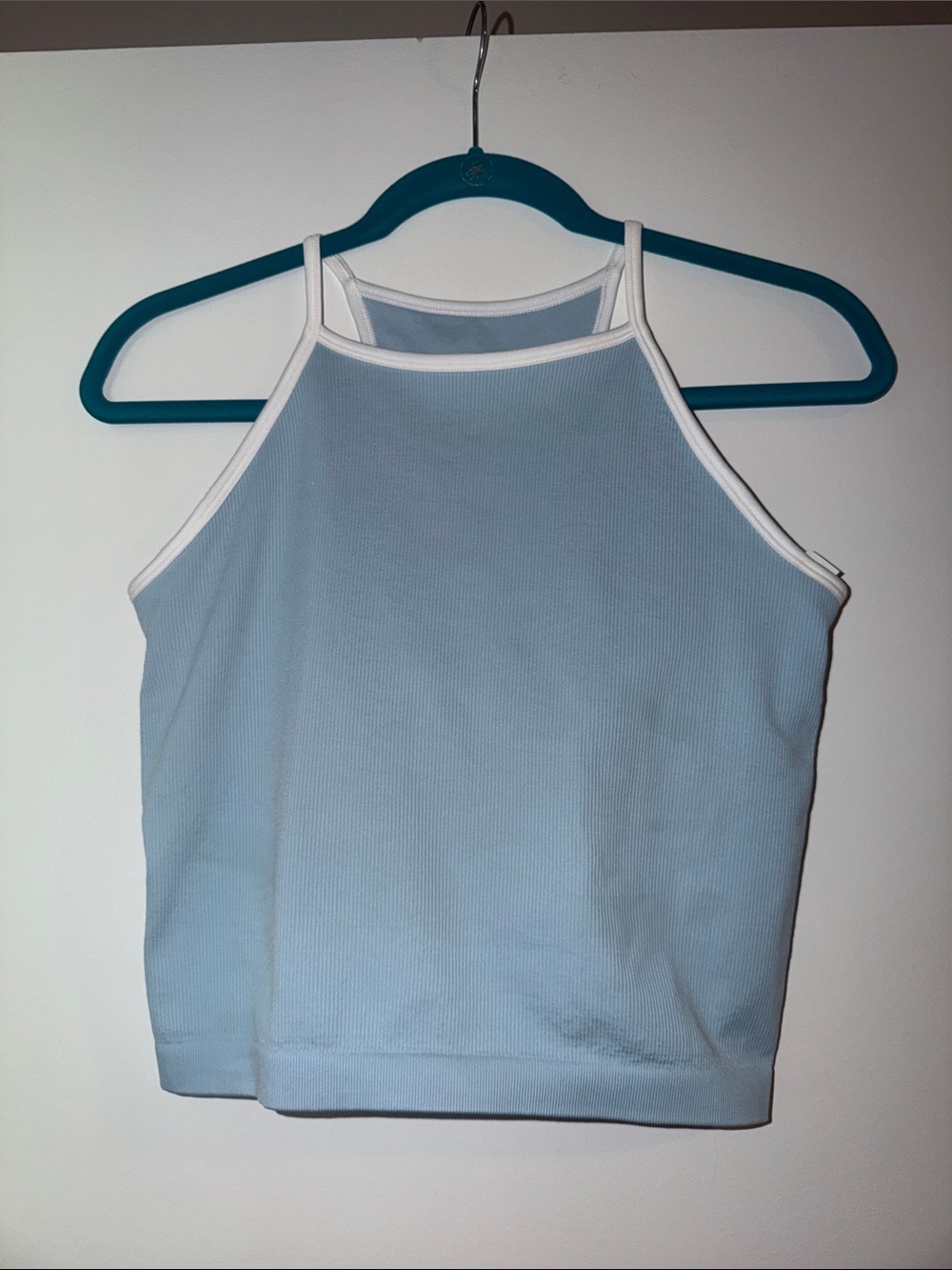 DSG Sky Blue Ribbed High-Neck Tank with White Trim (never worn but no tag)